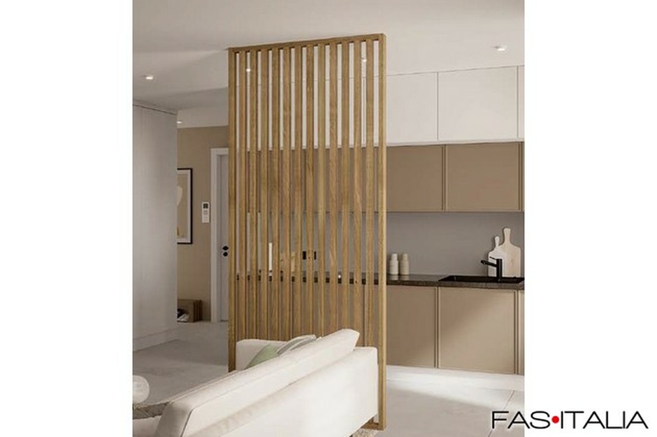 Parete in listelli autoportanti larghezza 187 cm