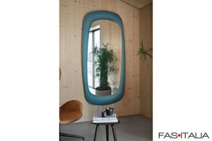 Specchio vetro fumè h 200 cornice rivestita