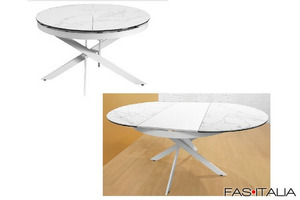 Tavolo tondo piano vetroceramica allungabile