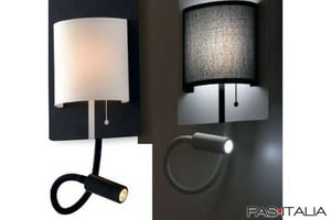 Applique con paralume bianco/nero e flessibile led