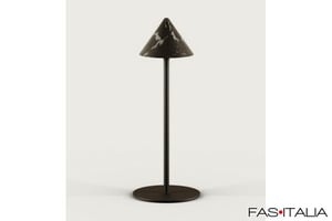 Lampada da tavolo in metallo e marmo