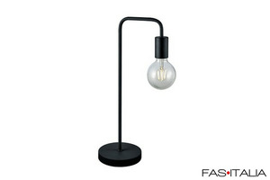 Lampada da tavolo in metallo nero opaco