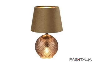 Lampada da tavolo in vetro e velluto