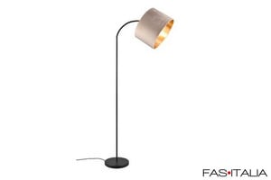 Piantana con paralume in velluto beige