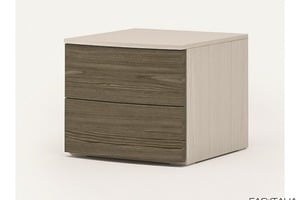 Comodino curvo con 2 cassetti