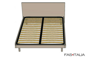 Letto in legno con testiera matrimoniale