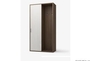 Armadio 123 cm con vano a giorno con portavaligia