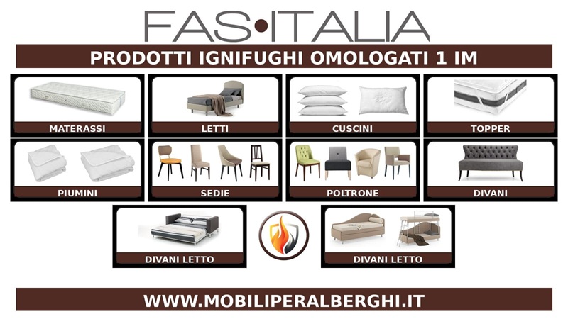 Complementi arredo per Hotel ignifughi