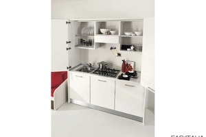 Mini cucina Eco monoblocco con ante 185 cm Mini cucina Eco monoblocco con ante 185 cm