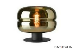 Lampada da tavolo in metallo e vetro dorato h 24 Lampada da tavolo in metallo e vetro dorato h 24