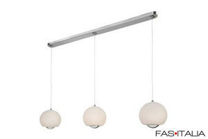 3 lampade sospensione metallo cromato vetro bianco 3 lampade sospensione metallo cromato vetro bianco