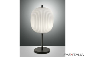 Lampada da tavolo in metallo e vetro soffiato Lampada da tavolo in metallo e vetro soffiato
