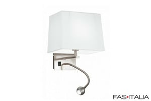 Luce con paralume bianco e led da lettura Luce con paralume bianco e led da lettura