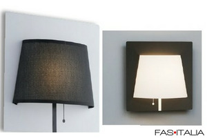 Applique con paralume bianco/nero Applique con paralume bianco/nero