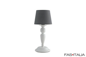 Lampada da tavolo bianca e tortora Lampada da tavolo bianca e tortora
