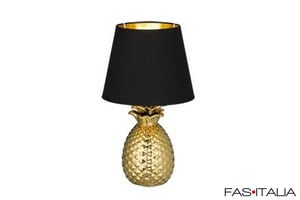 Abat jour con base in ceramica color oro Abat jour con base in ceramica color oro
