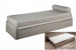 Sommier con letto estraibile in ecopelle