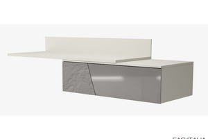 Scrivania sospesa con cassetto