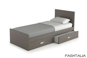 Letto singolo con testata e cassetti l 88 cm