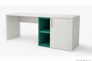 Scrivania da 180 cm con vani portaoggetti laccati Scrivania da 180 cm con vani portaoggetti laccati