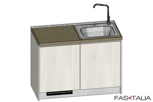 Mini cucina 124 cm con frigorifero e lavabo