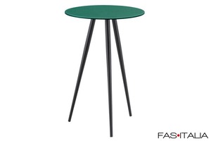Tavolino tondo con gambe in metallo e piano in ceramica Ø 40